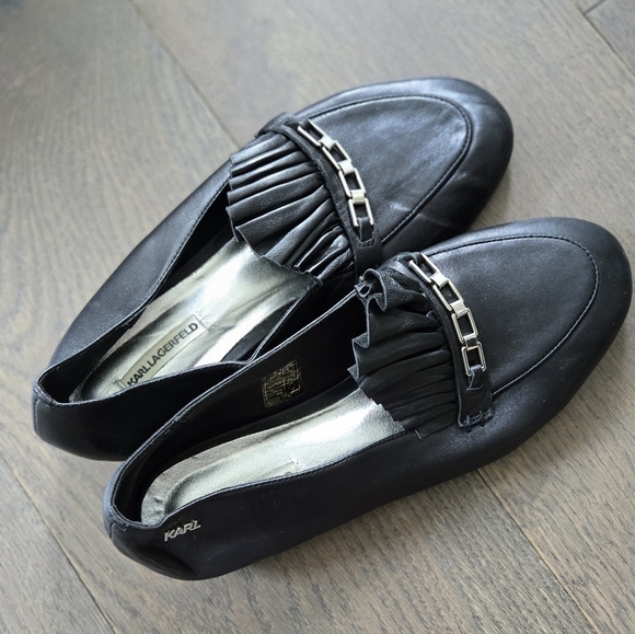 Karl Lagerfeld Black Loafers Size 39 (8 US) - Picture 1 of 5